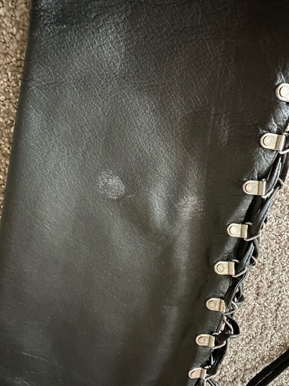 Harley-Davidson Black Leather pants with Embroidered Logo; size 2 - Picture 3 of 4